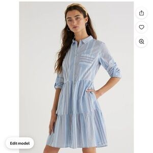 Time and Tru Light Blue and White Striped Dress size small. NWT!